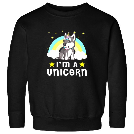 Pony Unicorns Dog Funny Im A Unicorns Siberian Husky Ponies Sweatshirts