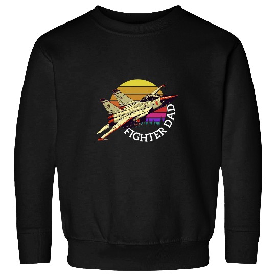 Fighter Dad US Jet Fighter Jet Plane Pilot American Flag Sweatshirts
