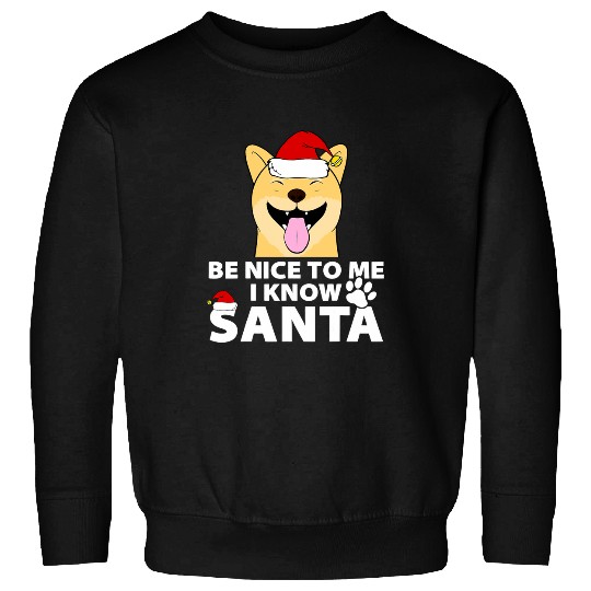 Akita Be Nice To Me I Know Santa Cute Christmas Dog Lover Sweatshirts