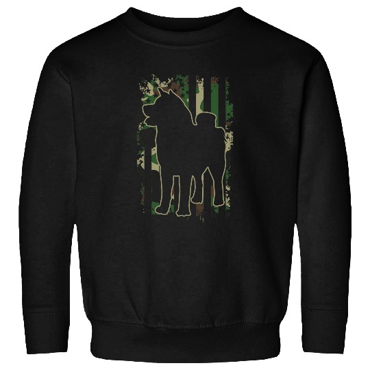 Akita dog pet owner lover camouflage flag Sweatshirts
