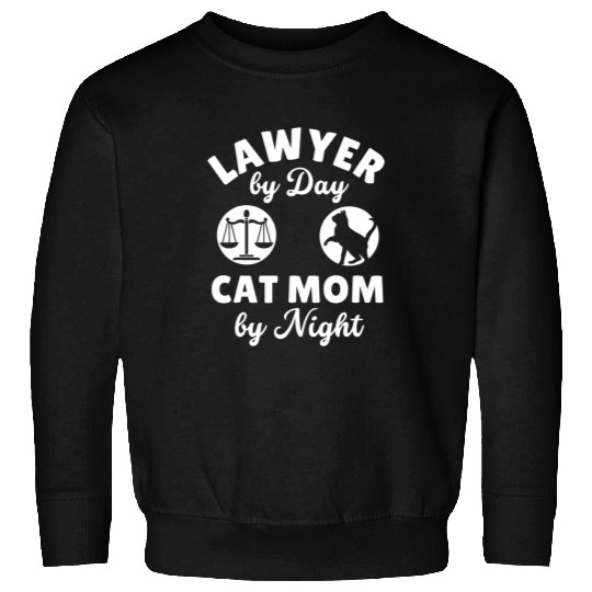 Law Women Justice Lawyer by Day Cat Mom by Night Sweatshirts