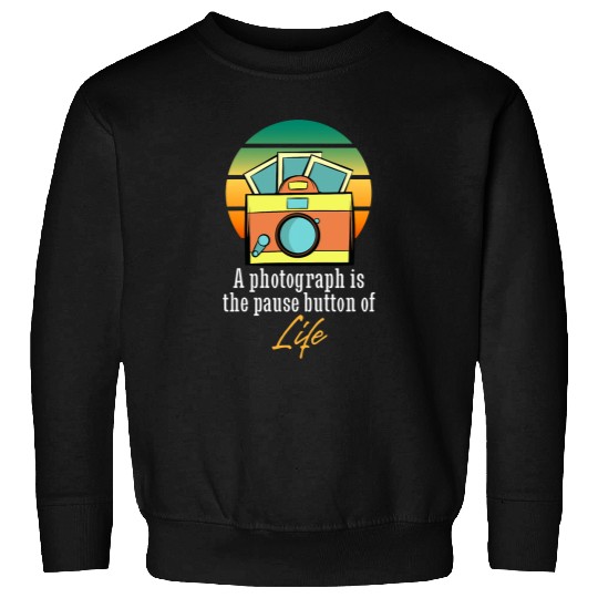 Retro Photography Camera Sunset Photographer Inspiring Quote Sweatshirts