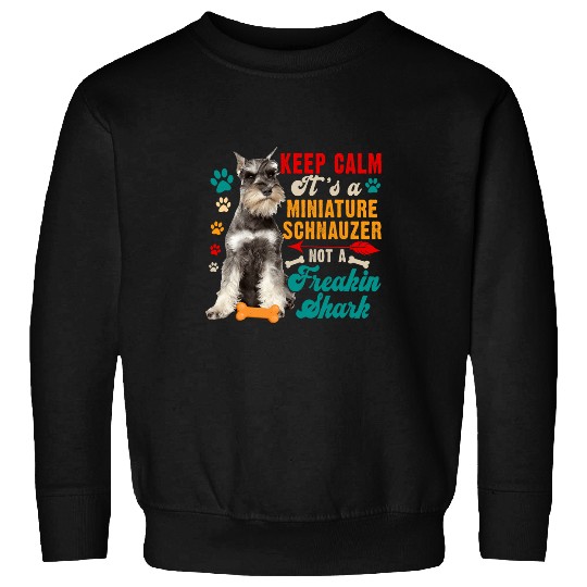 Shark vintages Keep Calm Miniature Schnauzer Not A Funny Shark Jaw Sharks Sweatshirts