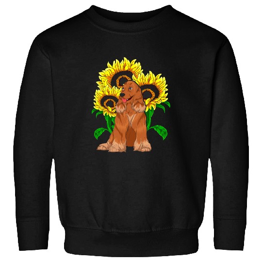 Dog Cocker Spaniel Pet Owner Sunflower Blossom Dog Lover Dog Cocker Spaniel Sweatshirts