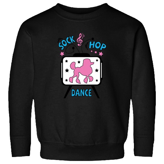 Poodles 1950s Sock Hop Dance Poodle 50s Costume Rockabilly Pink 193 Poodle dog Sweatshirts