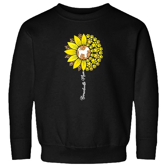 Womens Bernedoodle Mom For Women Bernedoodle Dog Mom Sunflower Fun Sweatshirts