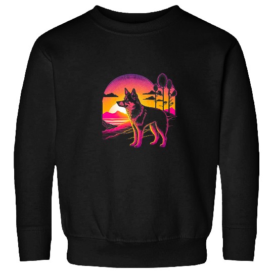 Retro Aesthetic Swedish Vallhund dog 2 Sweatshirts