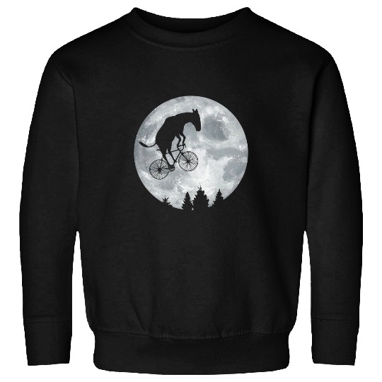 DONKEY Riding Moon Bike Halloween Lunar Cycling Cyclist Sweatshirts