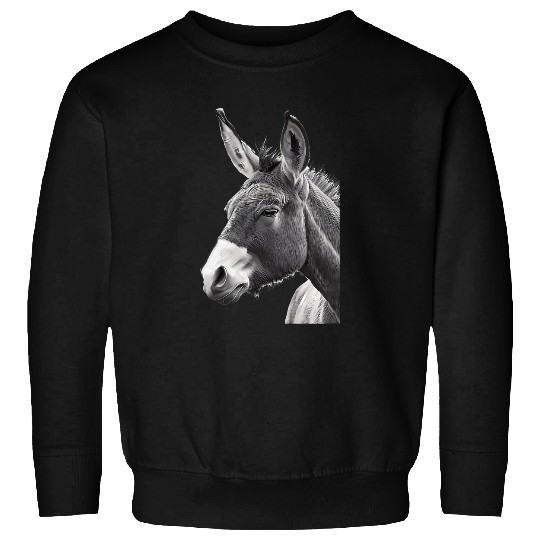 Donkey White and Black Portrait Sweatshirts