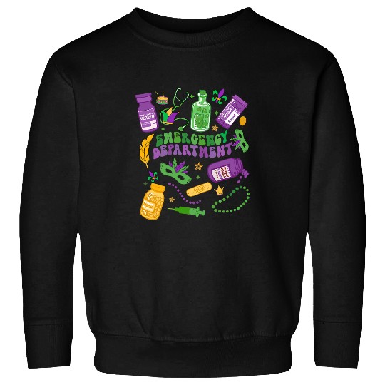 Emergency Department Emergency Room ER Ed nurses Mardi Gras Sweatshirts