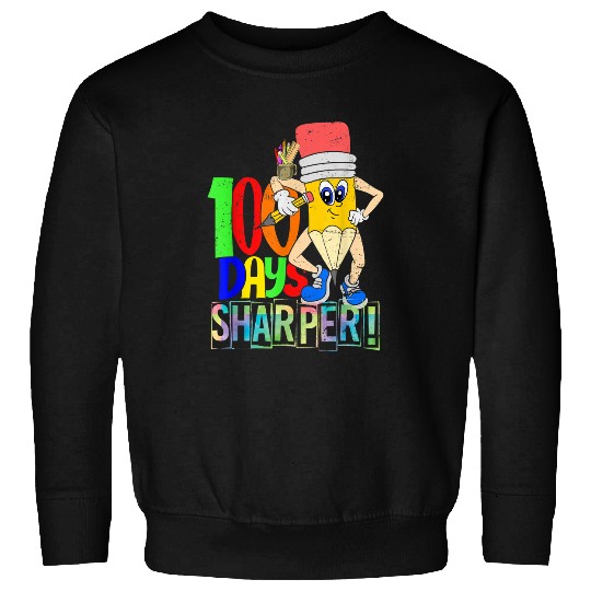 Funny School Student Kids Gift Happy 100 Days Of School Sweatshirts