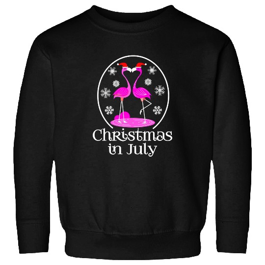 Pink Flamingo Christmas In July Flamingo Santa Stocking Flamingos Sweatshirts