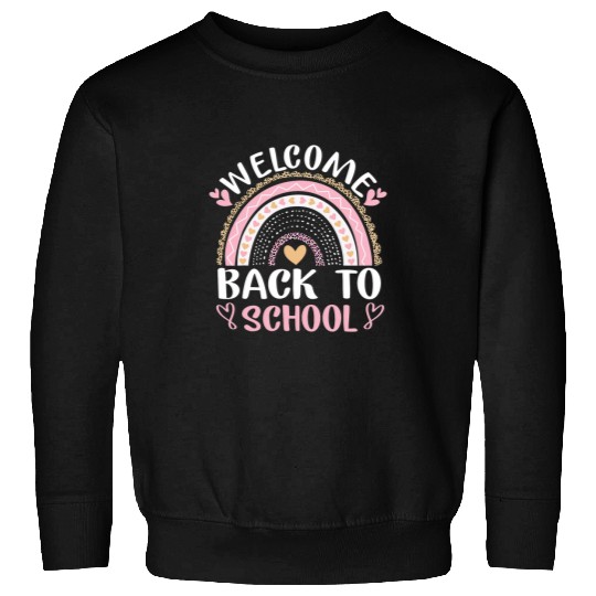 welcome back to school student teacher leopard rainbow Sweatshirts
