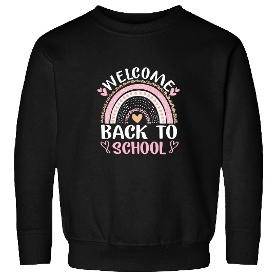 welcome back to school student teacher leopard rainbow Sweatshirts