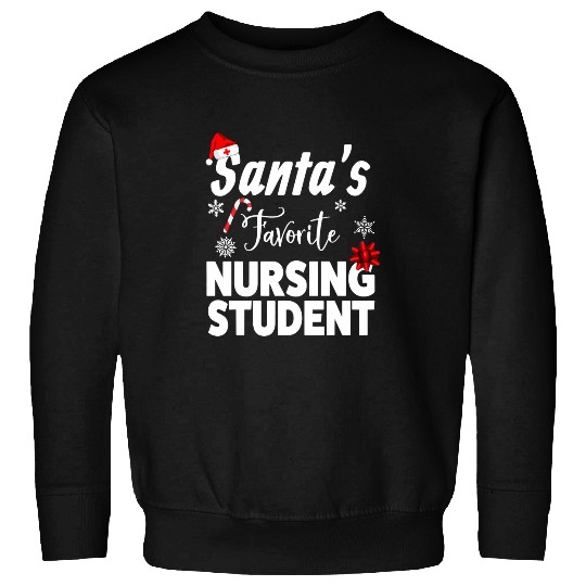 Santas Favorite Nursing Student Christmas Sweatshirts
