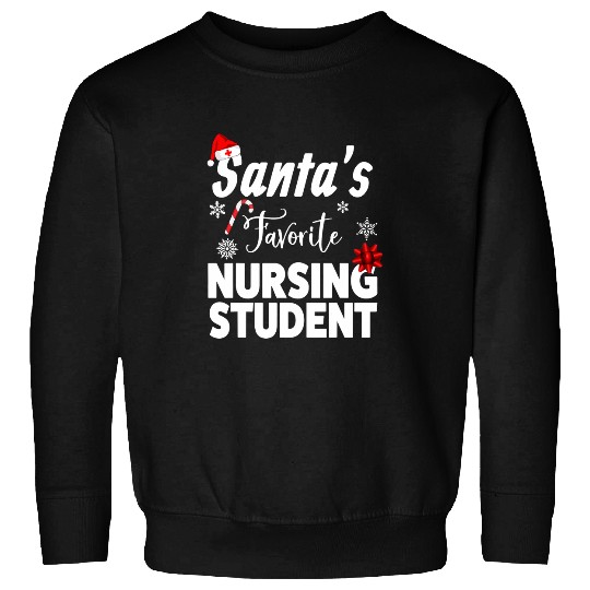 Santas Favorite Nursing Student Christmas Sweatshirts