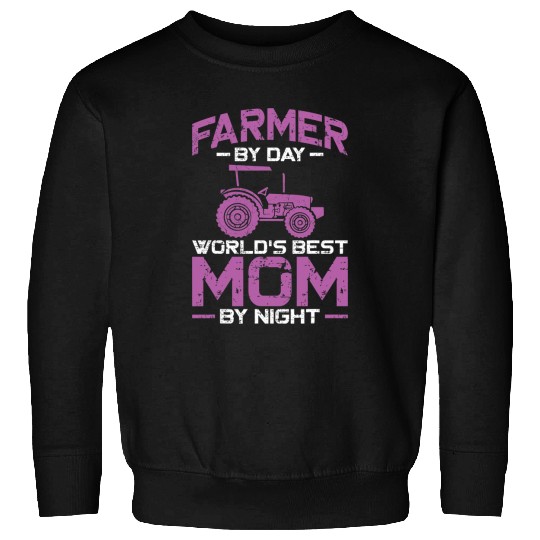 Tractor driving Farming Farmer Mom Mother vintages Tractor Farmer By Day Sweatshirts