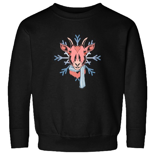 Goats Lover Farmer Winter Snowy Farm Animal Snowflake Goat Sweatshirts