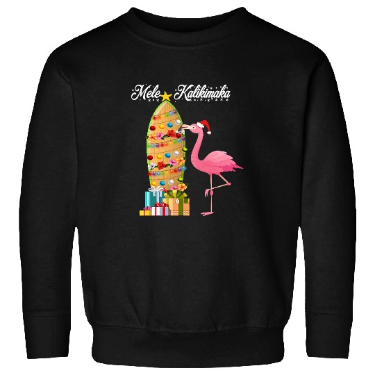 Pink Flamingo Christmas gift merry christmas mele kalikimaka Flamingos Sweatshirts