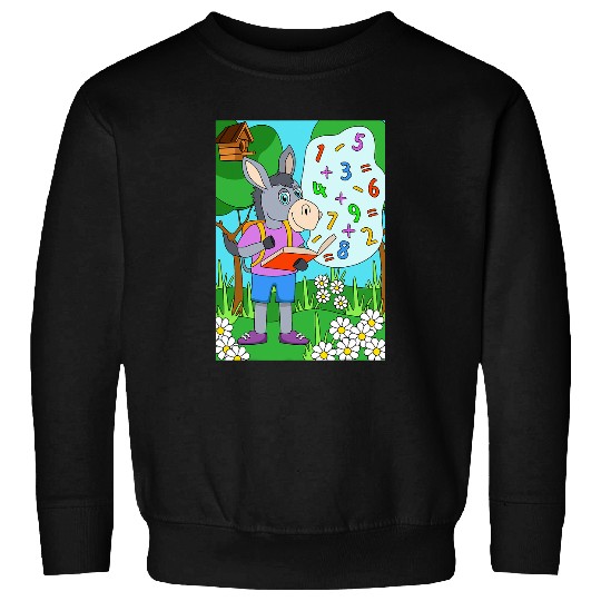 Donkey reading a math book Sweatshirts
