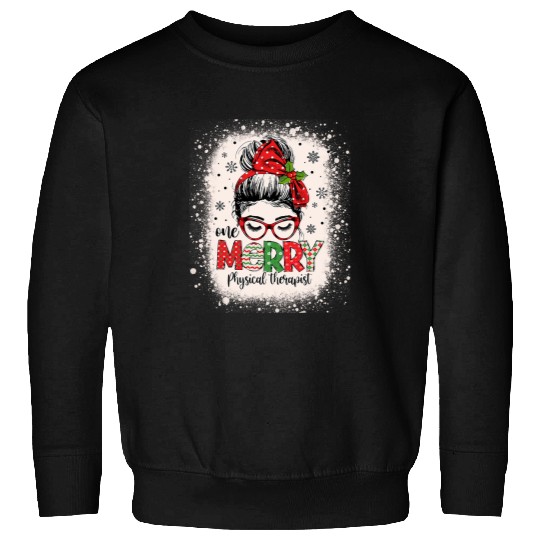 Pt Physical Therapist Messy Bun Pt Student Christmas Sweatshirts