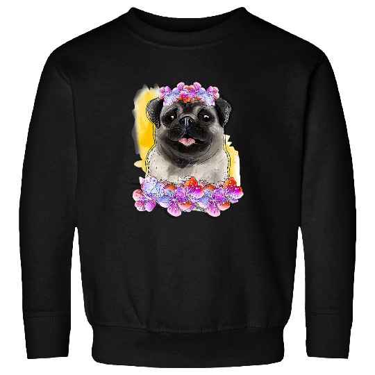 Pug Lover Floral Pug Mom Lifes Better With A Pug Mom Gift Pugs Dog Sweatshirts