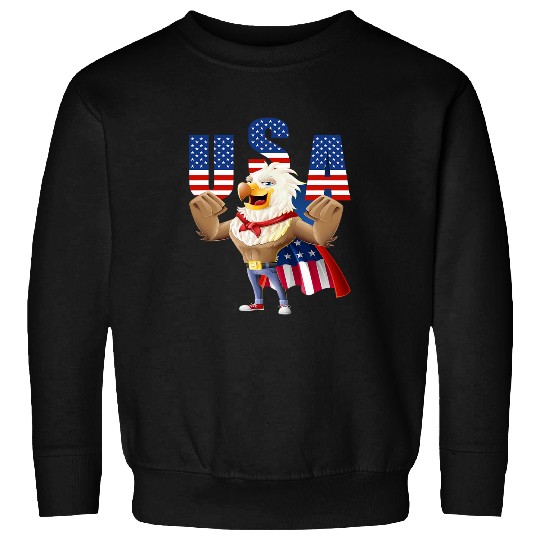 4th of July  Bald Eagle Hero US Flag Sweatshirts