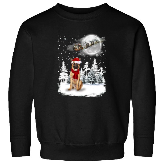 GSD Under Moonlight Snow Christmas Pajama 6 German Shepherd Dog Dog Sweatshirts