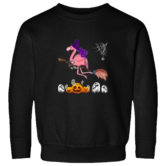 Flamingo Witch Pumpkin Halloween Happy Halloween Sweatshirts