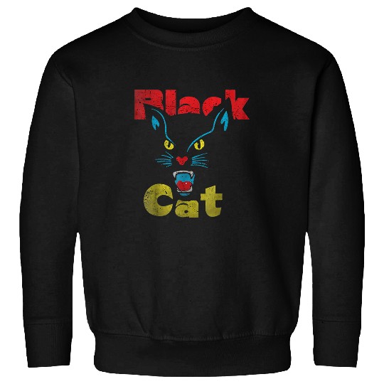 black cats 2fireworks 2halloween 70s Sweatshirts