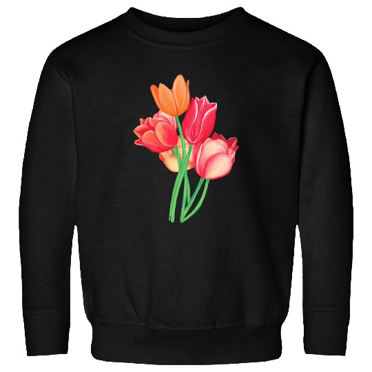 Flower Painting Tulips Flowers Tulip Drawing Sweatshirts