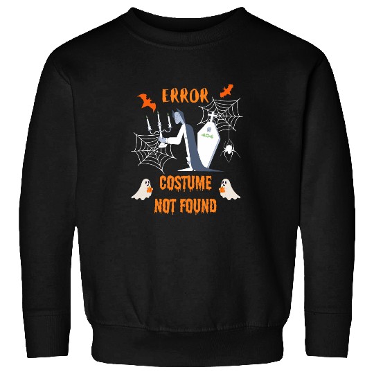 Error 404 Costume Not Found Funny Lazy Halloween Sweatshirts