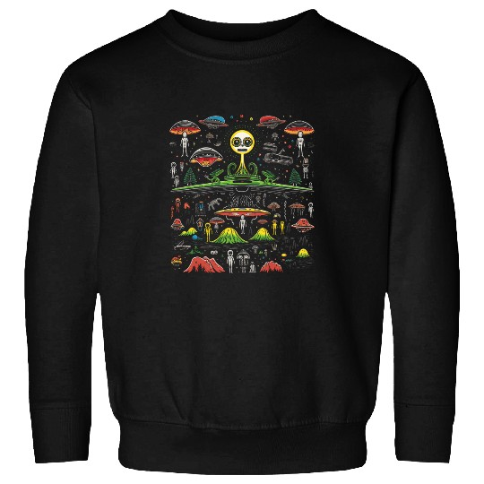 Alien UFO vintages Area 51 Space Mayan Aztec Sky People 11 Sweatshirts