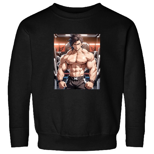 Anime Gym Workout Manga Japanese Motivation Design Print 4 Sweatshirts