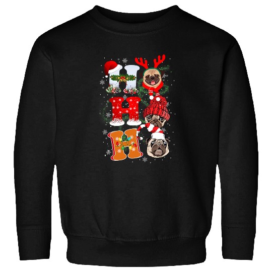 Pug Lover Christmas Ho Ho Ho Gifts For Dog Lover Funny xmass 54 Pugs Dog Sweatshirts