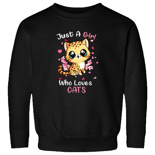 Just A Girl Who Loves Cats Cute Cat Lover Kittens 478 Sweatshirts