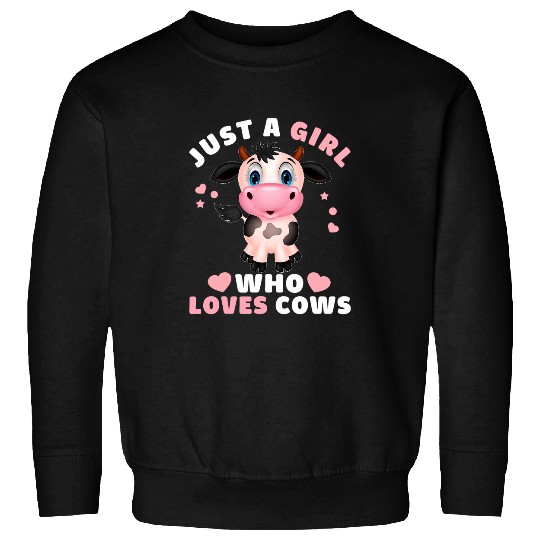 Just A Girl Who Loves Cows Cute Strawberry Cow Cowgirl Sweatshirts