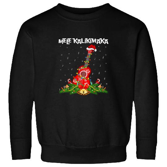Guitarist Ukulele Hawaiian Mele Kalikimaka Ukulele Guitar Christmas 210 Guitar Sweatshirts