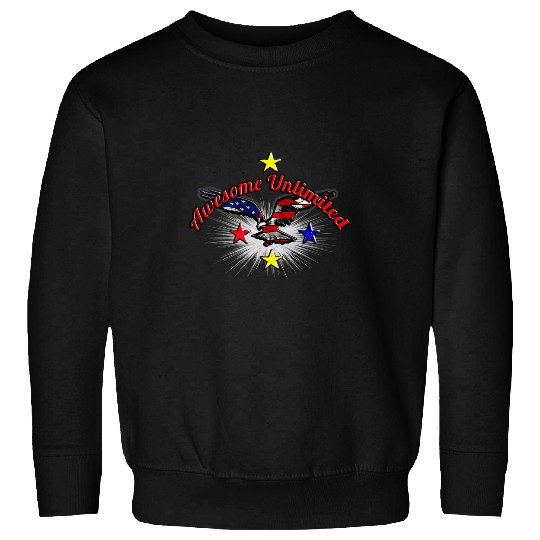 Awesome Unlimited American Flag Eagle graphic design Sweatshirts