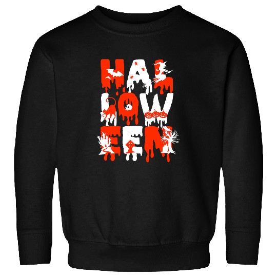 Halloween Witch Bat cat skull pumpkins tombstone cemetery Sweatshirts