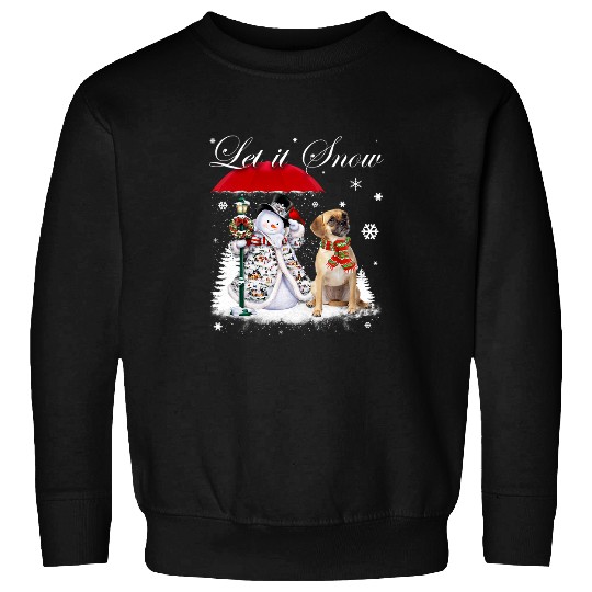 Pug Lover Puggle Santa Dog Christmas Snowman xmass Pajama 23 Pugs Dog Sweatshirts