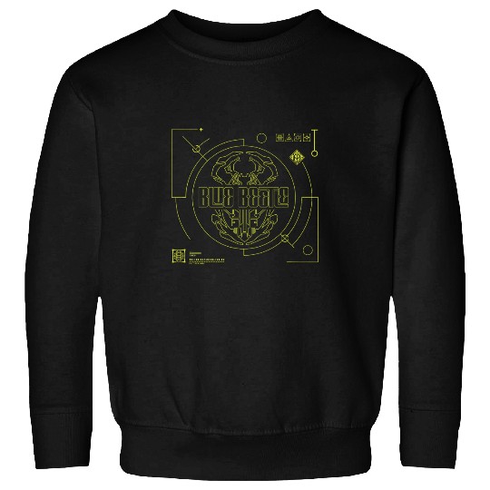 Blue Beetle Scarab Outline Schematics Chest Logo Sweatshirts