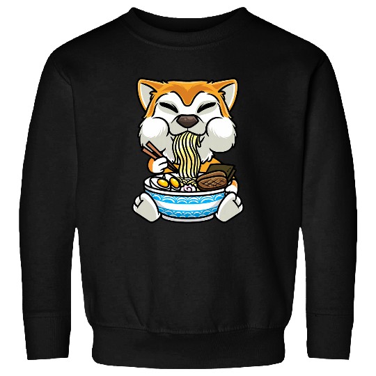 Akita Inu Ramen Bowl Japanese Dog Kids Noodle Kawaii Anime Sweatshirts