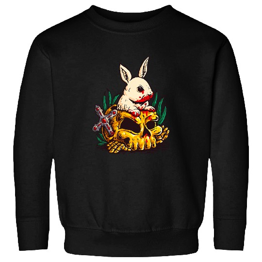 Skeletons Skulls Scary Rabbit Bloody Skull Sweatshirts