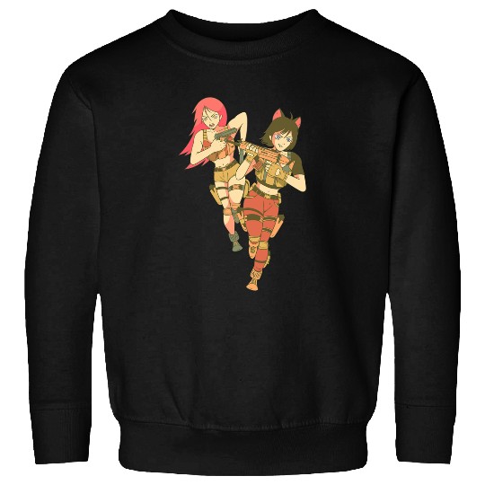 Anime Girls Mission Use Fighter Warrior Sweatshirts