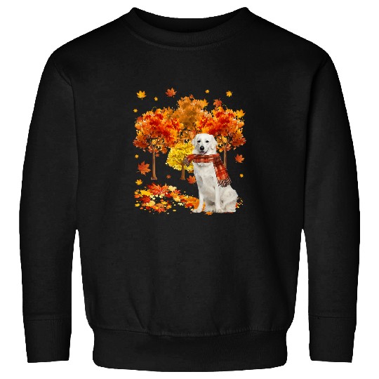 Its Fall Yall Cute Kuvasz Autumn Tree Fall Leaves 3 Sweatshirts