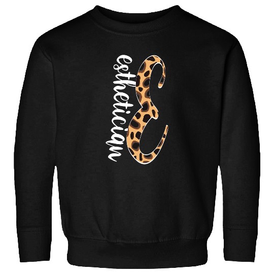 Esthetician Salon Beautician Leopard Letter Sweatshirts