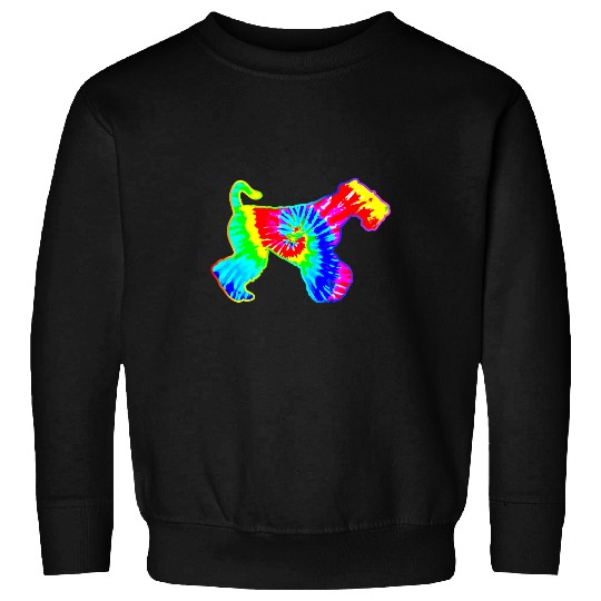 Peace Love Tie Dye Dog Hippie Airedale Terrier Dog Sweatshirts