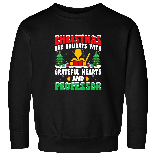 Lecturer xmass Christmas Holidays with Hearts And Professor Sweatshirts