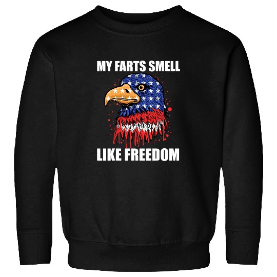 American Flag US Eagle Farts Smell Like Freedom 4th Of July Sweatshirts